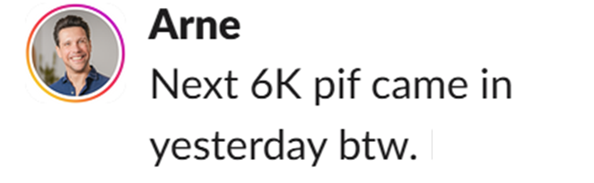 Arne W. second $6K paid in full days later